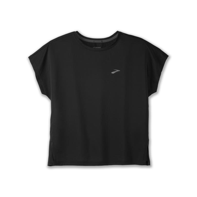 Brooks Womens Sprint Free Breathable Short Sleeve Running Shirt - Black (579203-OLI)